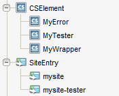 Standard CSElement and SiteEntry